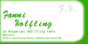 fanni wolfling business card